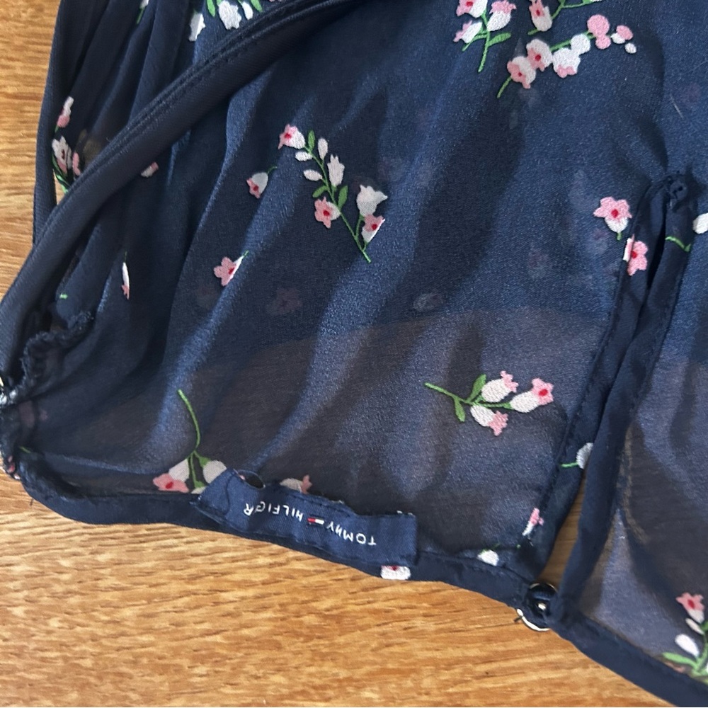 Tommy Hilfiger Navy blue floral mini summer cocktail spring sundress dress sz S - Picture 7 of 7